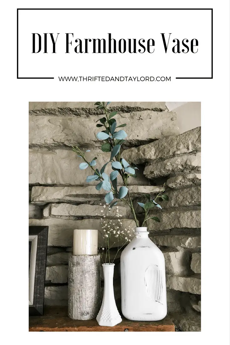 DIY farmhouse vase, milk bottle DIY, distressed vases