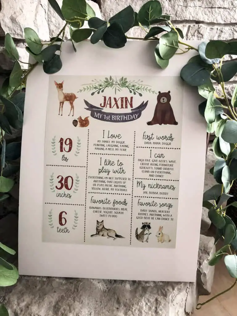 Wild ONE Woodland First Birthday Party | Thrifted & Taylor'd | #firstbirthday #firstbirthdayparty #woodlandbirthdayparty #wildone #wildonebirthdayparty