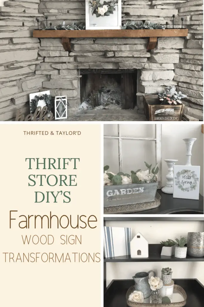 Thrift Store DIY'S | Farmhouse Wood Sign Transformation | #thriftstorefinds #thriftstorediy #farmhousedecor #farmhousediy #diyhomedecor #woodsigns #farmhousewoodsigns