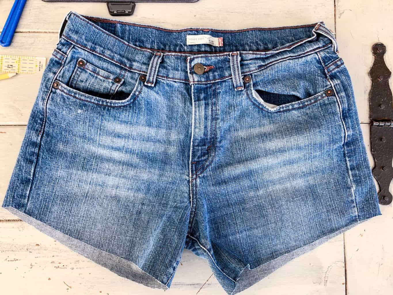 DIY Denim Shorts | Thrifted Jeans Into Shorts - Thrifted & Taylor'd