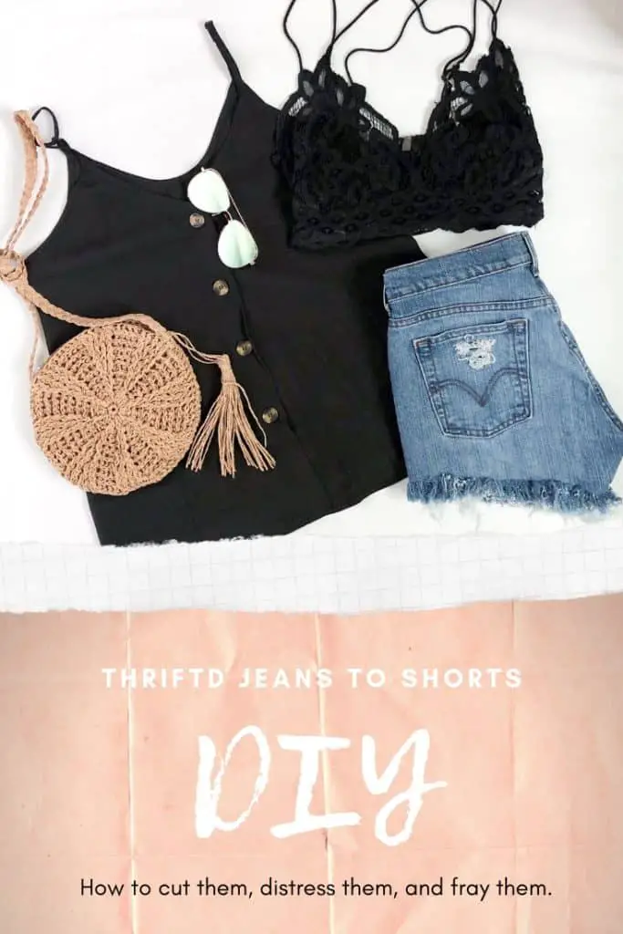 DIY Denim Shorts | Thrifted Jeans Into Shorts | #thrifted #thriftedfashion #thriftstorediy #diydenim #diydenimshorts #fashion #summerfashion #diy