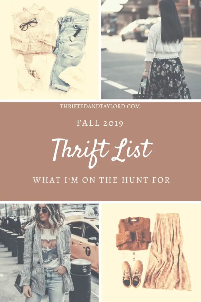 Fall is just around the corner, have you started getting your wardrobe ready for the cooler weather? I will be thrifting fall fashion on my next thrift trip, check out what trends I am on the hunt for!