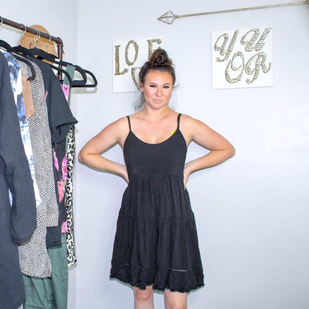 Thrift Store Finds | A little black sundress that can be layered for fall.