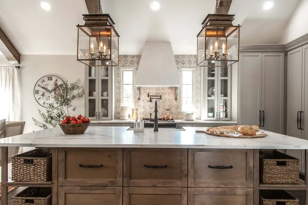 This Fixer Upper kitchen is a mix of old Italian, tradtional, and a touch of farmhouse and Moroccan.