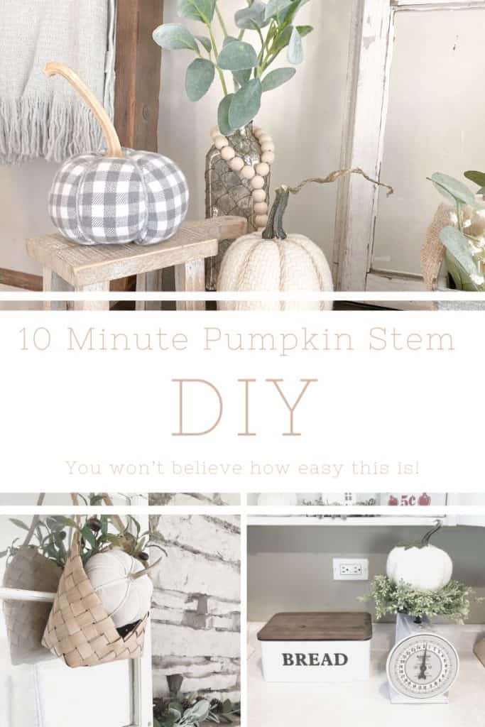 In this quick and easy pumpkin stem DIY you can instantly transform your faux pumpkins to make them look more expensive and to give them more texture. Find out how!