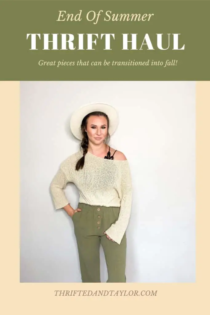 As we move closer and closer to fall it's time to start thinking about wardrobe transitions. This sweater and these cotton trousers that I picked up in this end of summer thrift haul are perfect to transition into fall. Check out the other great pieces I picked up and how I plan to wear them into the fall!