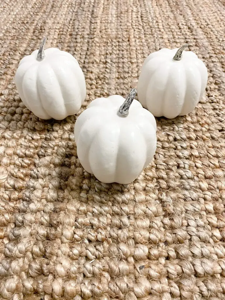 These white foam artificial pumpkins are what I used as the base of my sweater pumpkins.