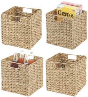 Seagrass baskets (set of 4) for diy pantry organization