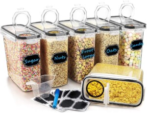 Large Cereal & Dry Food Storage Containers, Wildone Airtight Cereal Storage Containers