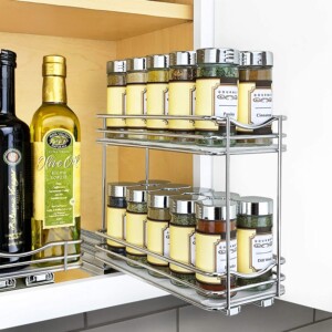 Slide Out Double Spice Rack Upper Cabinet Organizer